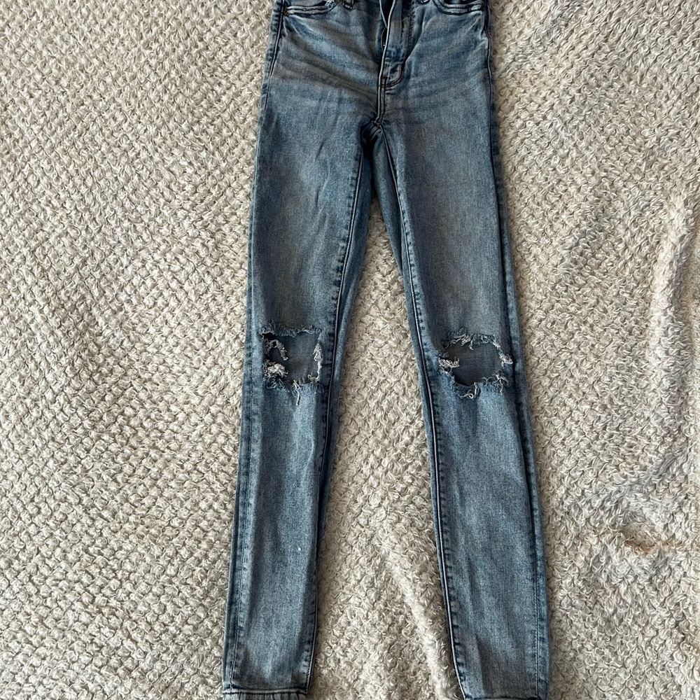 Blue Distressed Women's American Eagle Jeans